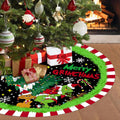 Christmas Tree Skirt, 48 Inch Soft and Funny Trimmed Merry Christmas Tree Collar Farmhouse Xmas Holiday Party Decoration (A)