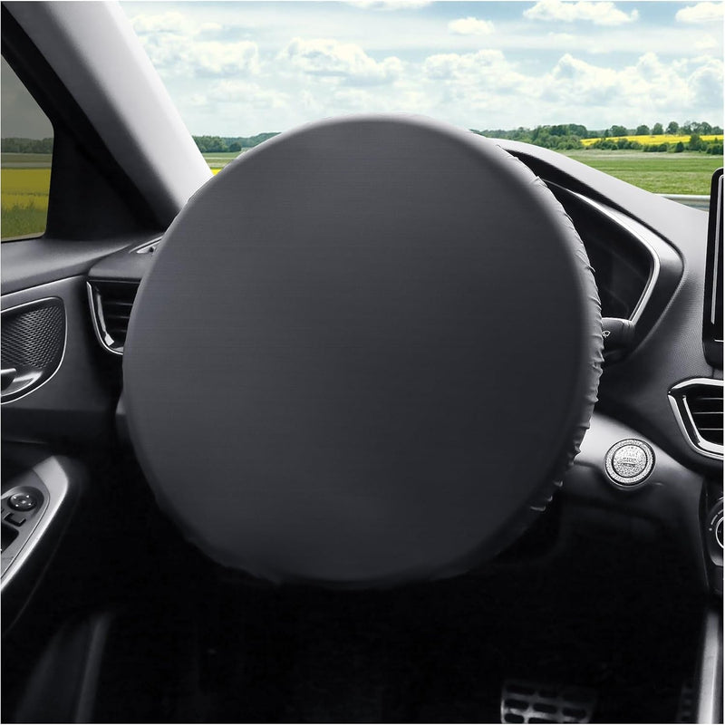 Car Steering Wheel Cover Sun Shade,Silver-Coated Cloth Car Wheel Cover for Blocking Sun & Heat,Universal 18 Inch Steering Wheel Shield Car Accessories Interior for Car Truck SUV