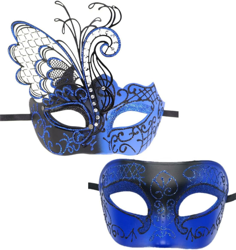 Awlsyj Couples Masquerade Mask Metal Roman Venetian Halloween Mardi Gras Costumes Party Ball Prom Mask