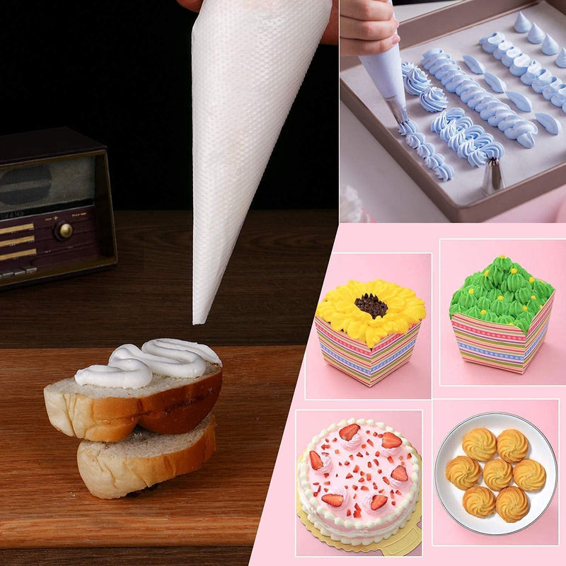 400 Pcs Disposable Piping Bags 12Inch Anti-Burst Pastry Bags, Tipless Icing Piping Bag for Cake, Cream Frosting and Cookie Decoration Supplies