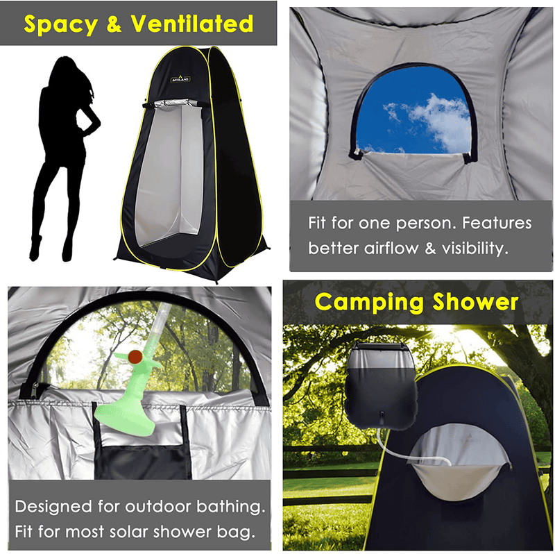 Acelane Pop up Privacy Tent Outdoor Shower Tent Camp Toilet Rain Shelter Instant Changing Room Fishing Tent with Carry Bag UPF 50+ Portable Easy Folding for Camping Hiking Beach Fishing Biking Travel
