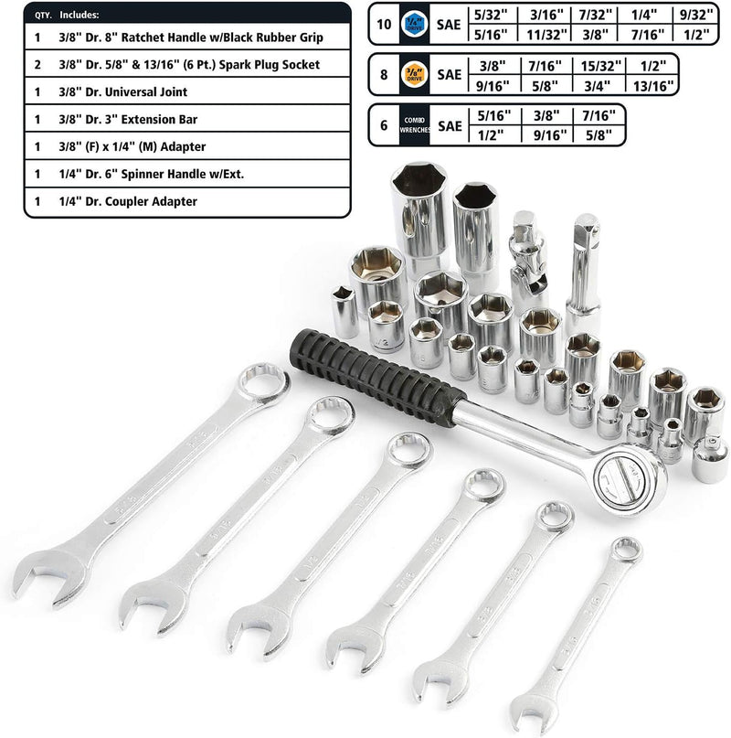 Great Neck MS125 125-Piece Marine Tool Set, Versatile Boat Tool Kit, Water Resistant Marine Tool Kit Case, Emergency Marine Tool Kit for Boats, Chrome Plated