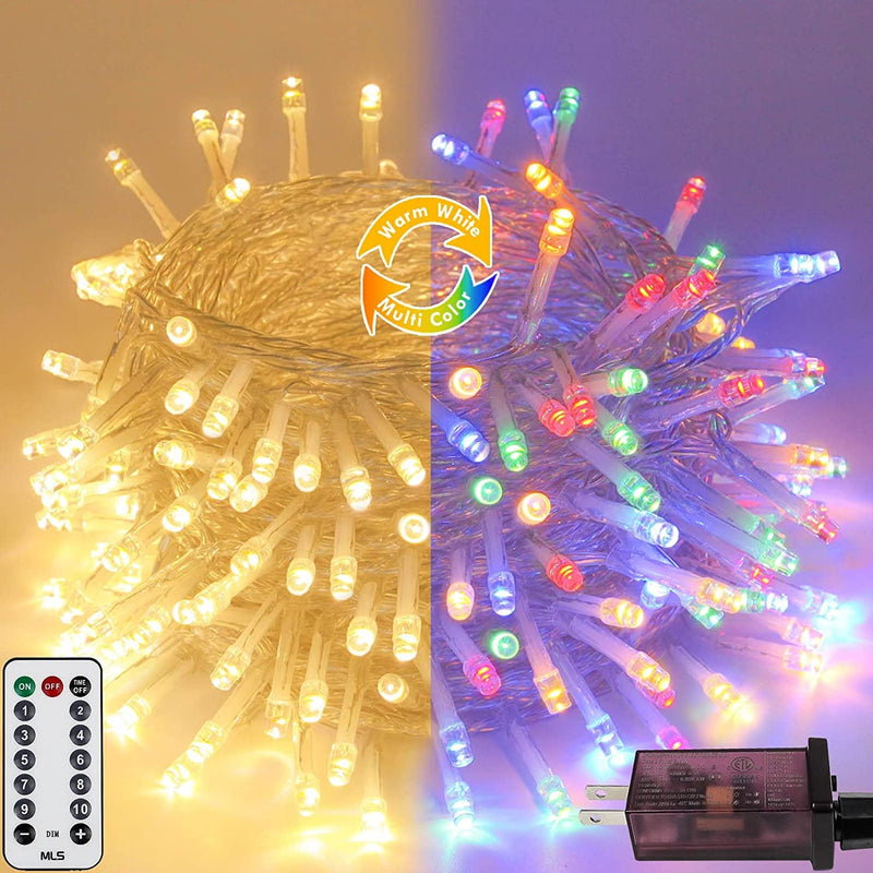 Extra-Long 66FT Christmas Lights Outdoor/Indoor, 200 LED Upgraded Super Bright String Lights, Waterproof 8 Modes Plug in Twinkle Fairy Lights for Christmas Tree Christmas Decorations (Warm White)