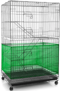 Adjustable Bird Cage Net Cover Birdcage Seed Feather Catcher Soft Skirt Guard Birdcage Nylon Mesh Netting for Parrot Parakeet Macaw Round Square Cages Animals & Pet Supplies > Pet Supplies > Bird Supplies > Bird Cages & Stands Shappy Green 118 x 15 Inch/ 300 x 37 cm 