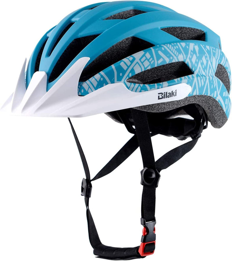 Adult Youth Bike Helmet, Road Mountain Bicycle Helmet for Women Men Teenager Kids Boy Girl, Lightweight and Adjustable with Detachable Visors Sporting Goods > Outdoor Recreation > Cycling > Cycling Apparel & Accessories > Bicycle Helmets Bilaki Matte Blue M: 54- 58 cm / 21.3- 22.8 inch 
