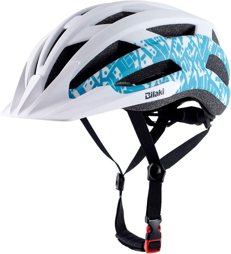 Adult Youth Bike Helmet, Road Mountain Bicycle Helmet for Women Men Teenager Kids Boy Girl, Lightweight and Adjustable with Detachable Visors Sporting Goods > Outdoor Recreation > Cycling > Cycling Apparel & Accessories > Bicycle Helmets Bilaki Matte White L: 58-61cm / 22.8-24.0 inch 