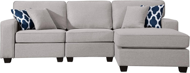 103'' Reversible Modular Sofa Couche with Ottoman Sectional, Grey