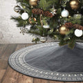 Dremisland Christmas Tree Skirt, Knitted Snowflake and Xmas Tree Pattern Thick Heavy Yarn Knit for a Warm Xmas Holiday Decoration (36Inch/90Cm, Grey)