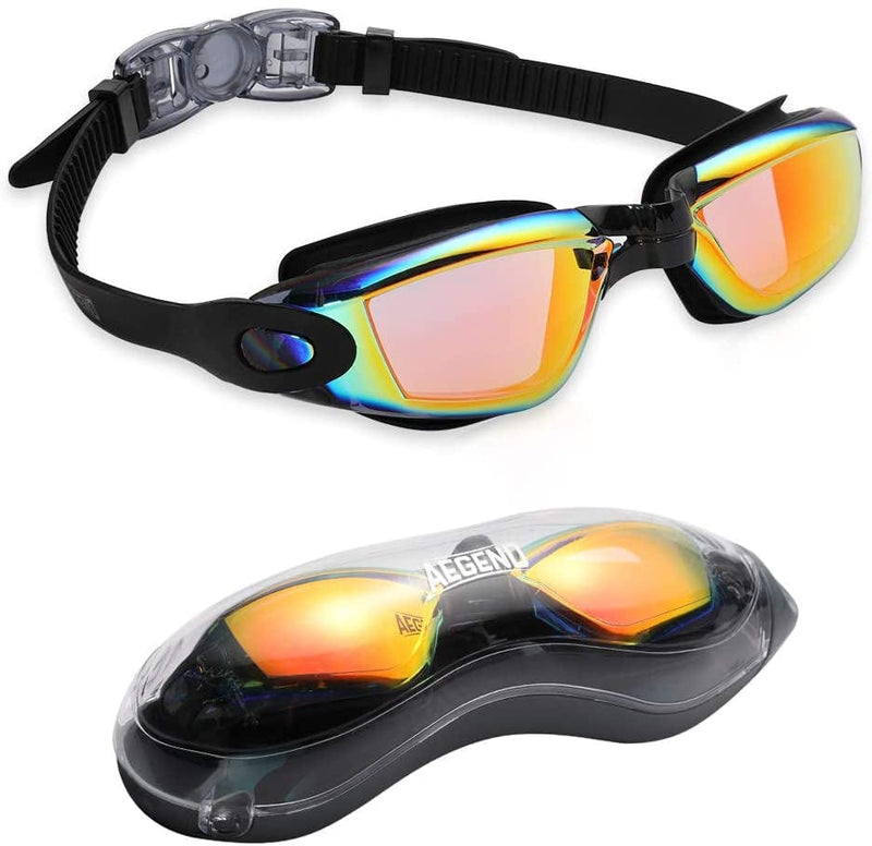Aegend Swim Goggles, Swimming Goggles No Leaking Full Protection Adult Men Women Youth Sporting Goods > Outdoor Recreation > Boating & Water Sports > Swimming > Swim Goggles & Masks Aegend Bright Orange  