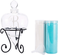 AF ANDREW FAMILY Monogrammed Etched Wedding Glass Heart Shaped Unity Set with Metal Stand- Initial M White& Blue Sand Included Home & Garden > Decor > Vases AF ANDREW FAMILY R  