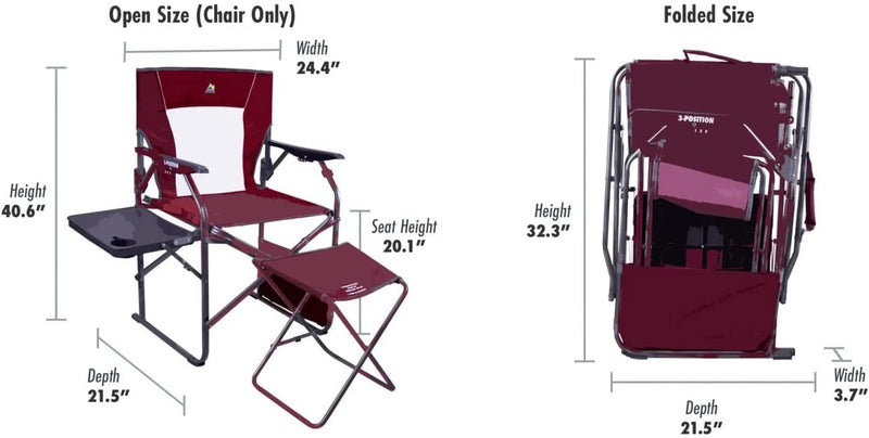 GCI Outdoor 3-Position Director'S Chair with Ottoman