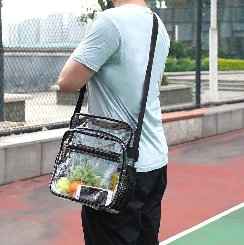 Clear Bag Stadium Approved, Clear Crossbody Messenger Shoulder Bag with Adjustable Strap for Concerts, Sports Events