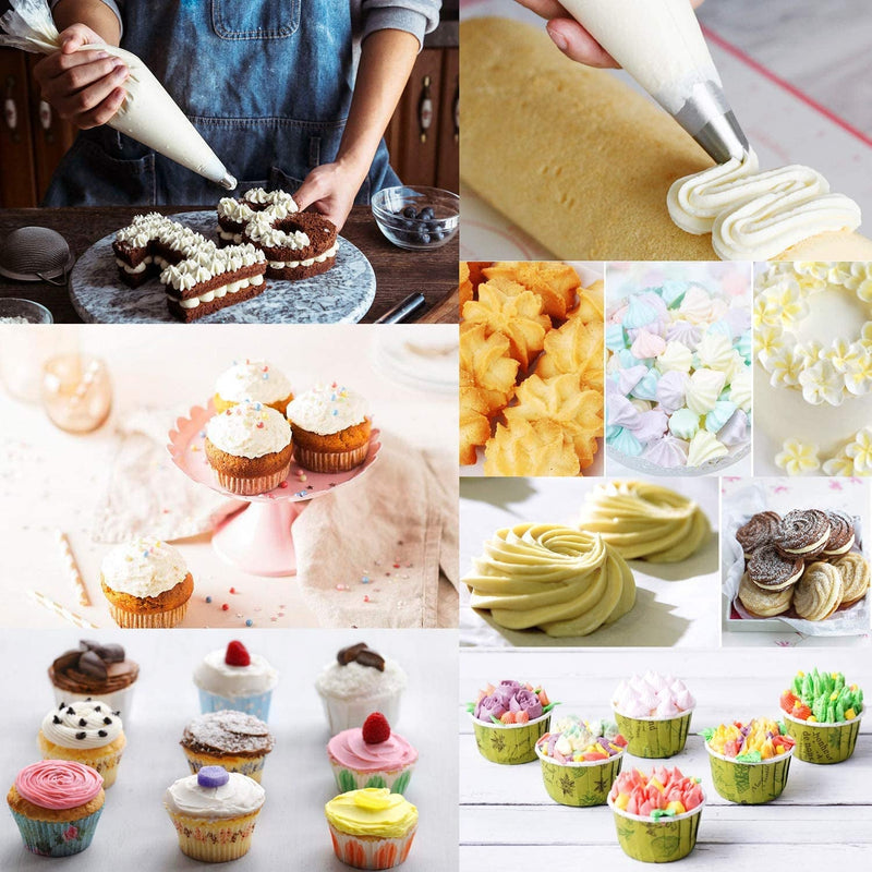 400 Pcs Disposable Piping Bags 12Inch Anti-Burst Pastry Bags, Tipless Icing Piping Bag for Cake, Cream Frosting and Cookie Decoration Supplies