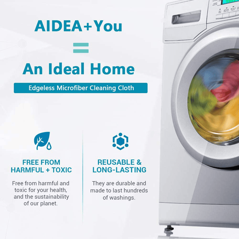 AIDEA Microfiber Cleaning Cloths-100PK, Softer and More Absorbent, Lint-Free, Wash Cloth for Home, Kitchen, Car, Window (12in.x12in.) Home & Garden > Household Supplies > Household Cleaning Supplies AIDEA   