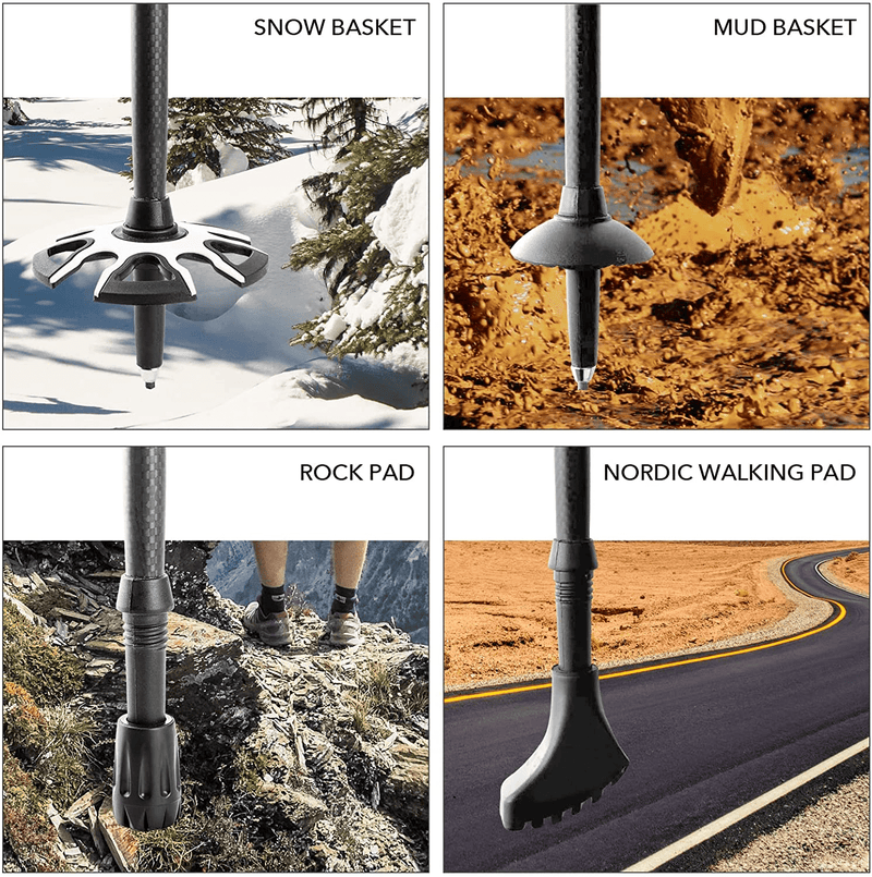 Aihoye Carbon Fiber Trekking Poles - Lightweight Collapsible Walking or Hiking Sticks with Natural Cork Grips and Quick Locks, All Terrain Accessories and Carry Bag Sporting Goods > Outdoor Recreation > Camping & Hiking > Hiking Poles Aihoye   
