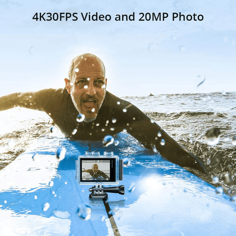 AKASO Brave 6 Plus Native 4K30FPS 20MP WiFi Action Camera with Touch Screen EIS 8X Zoom Voice Control Remote Control 131 Feet Underwater Camera with 2X 1350mAh Batteries and Helmet Accessories Kit Cameras & Optics > Cameras > Video Cameras AKASO   