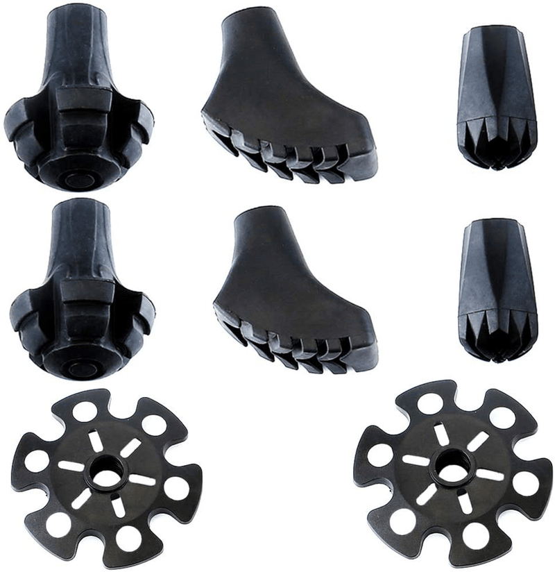Alafen Replacement Rubber Tips Set for Trekking Pole Walking Hiking Sticks Tips Protectors Sporting Goods > Outdoor Recreation > Camping & Hiking > Hiking Poles Alafen B_Snow Basket&Tips  
