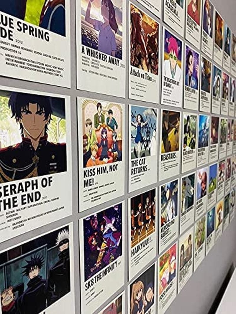 Anime Room Decor Aesthetic Anime Posters, Anime Stuff for Bedroom, 60Pcs Anime Prints for Anime Wall Decor, Cute Manga and Anime Wall Collage, Aesthetic Kawaii Decor, Anime Gifts for Men, Women, Teens Home & Garden > Decor > Artwork > Posters, Prints, & Visual Artwork Fardes   