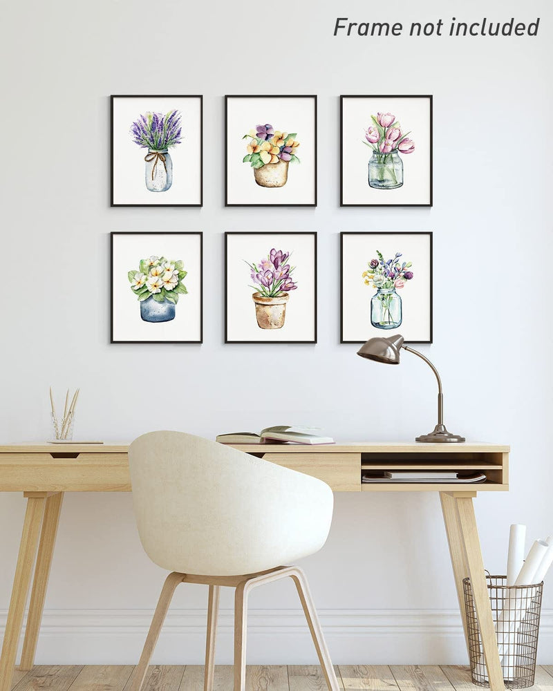 ARPEOTCY Floral Posters Prints Wall Art for Room Aesthetic Decor, Minimalistic Plant Flower Posters Vintage Wall Art Set of 6, (8"X10", UNFRAMED) Home & Garden > Decor > Artwork > Posters, Prints, & Visual Artwork ARPEOTCY   
