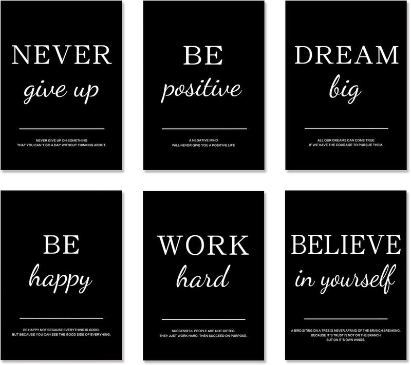 ASTRDECOR Motivational Wall Art-Office Wall Decor-Inspirational Wall Art Picture-Positive Quotes Poster Prints Wall Decor for Bedroom (8X10, Set of 6, No Frame) Home & Garden > Decor > Artwork > Posters, Prints, & Visual Artwork ASTRDECOR Set of 6 8x10inch 