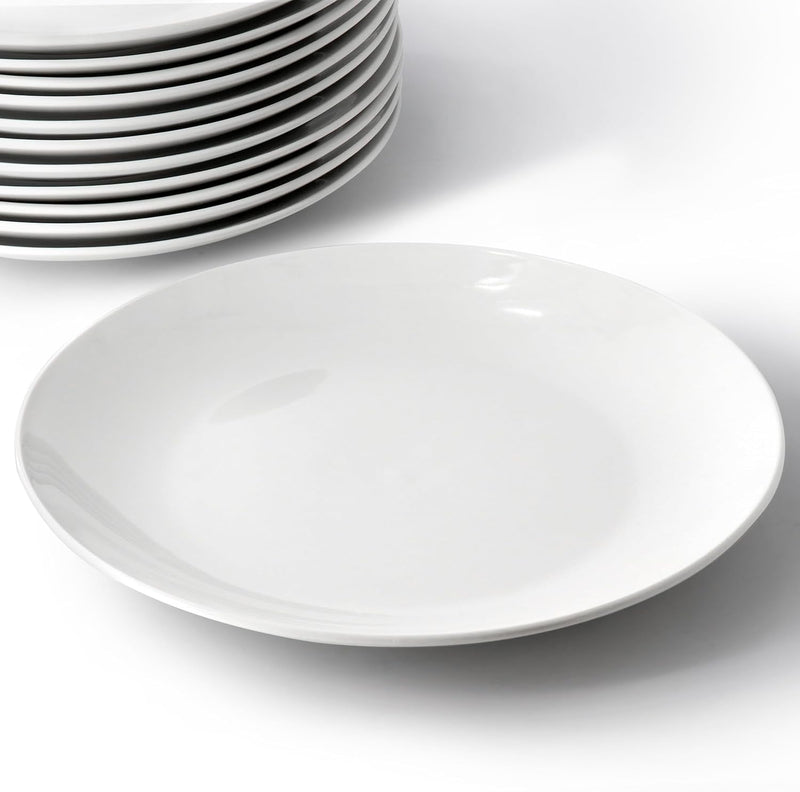 Elama Professional Kitchen 12 Piece Porcelain Dinnerware/Tableware Set (Round Dinner Plate White)