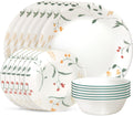 Corelle Vitrelle 18 Piece Glass Dinnerware Sets, Service for 6, Triple Layer Chip & Crack Resistant Glass Plate and Bowl Sets, Wildflower