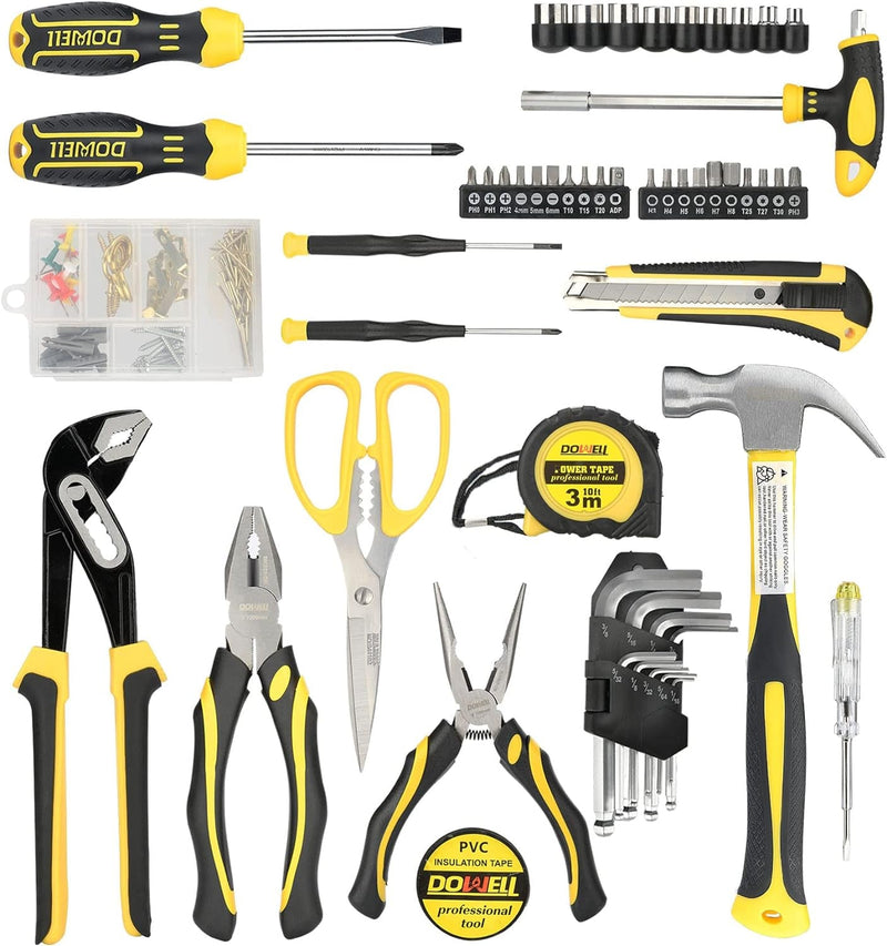 DOWELL Tool Set Tool Kit 152-Piece Household Tool Kit Set Sockets Set Pliers Screwdriver Set with Storage Tool Bag Pouch HYT152