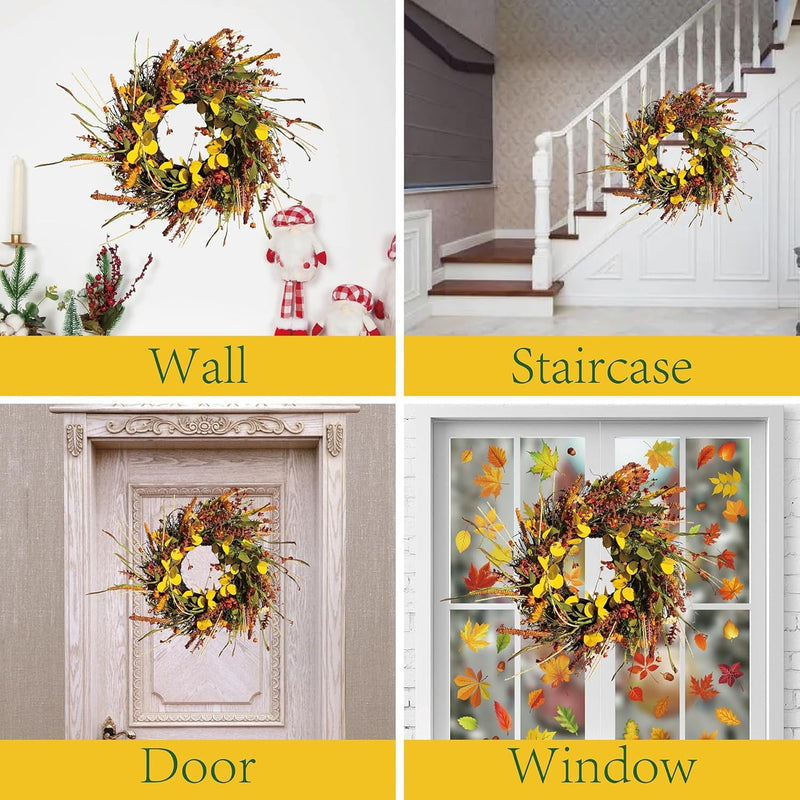 20Inch Fall Wreaths for Front Door, Sunflower Autumn Wreath for Front Door Farmhouse Indoor Outdoor(Small Sunflower, 20 Inch)