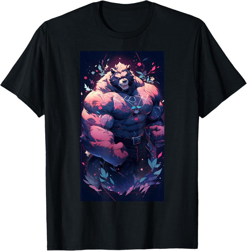 Bodybuilding Fitness Gym Bodybuilder Anime Bear Workout T-Shirt