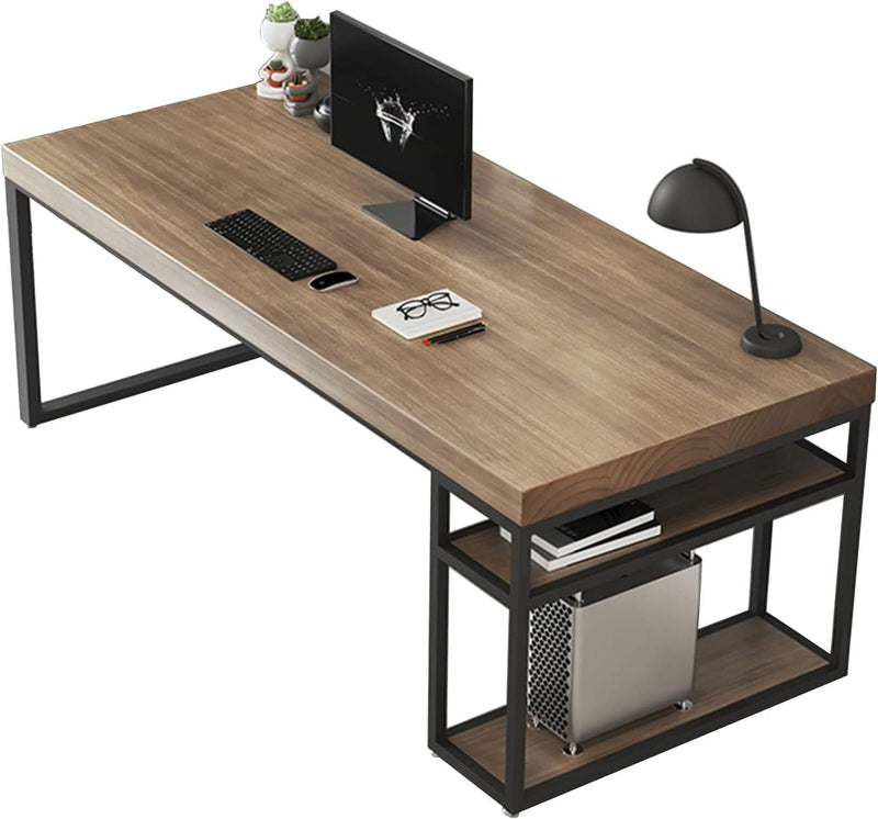 Computer Desk Solid Wood Table Office Computer Table Desktop Thickness 5Cm, Multifunctional Writing Desk Gaming Table, Easy to Assemble (Size : 160X70X75Cm)