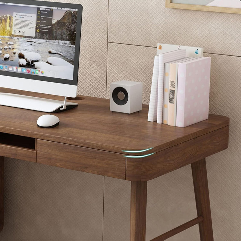 Computer Desk Stable Wooden Desktop PC Desk with Lockers, Drawers and Keyboard Tray Modern Home Working Study Table Scalable Study Room Workstation Home Office Desks