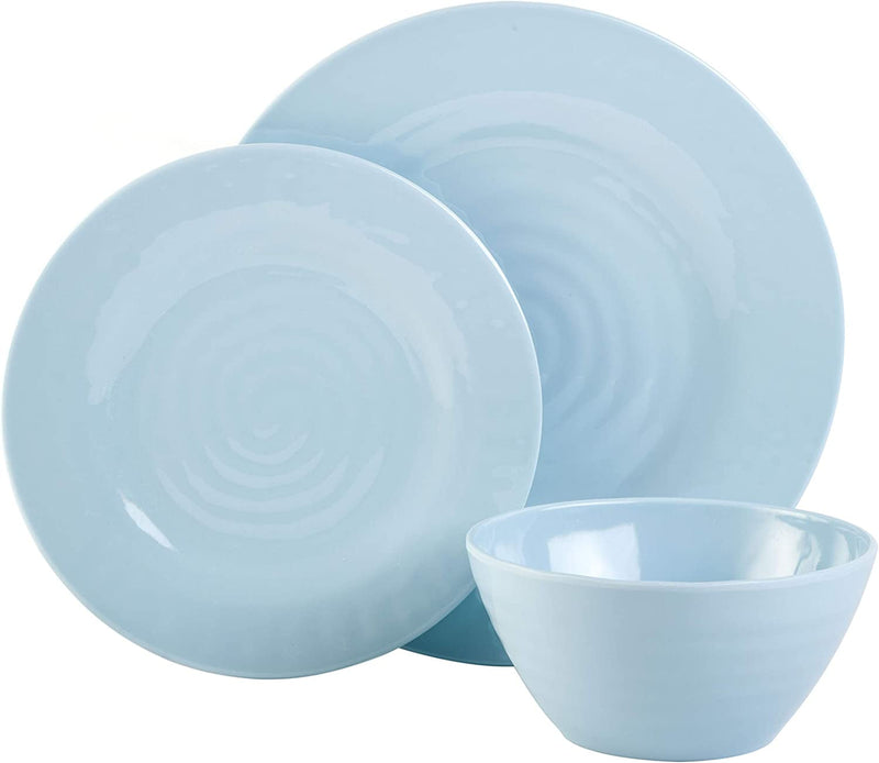 Gibson Home Brist Melamine Plastic Dinnerware Set, Service for Four (12Pcs), Pastels