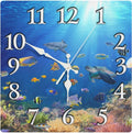 Britimes round Wall Clock Non-Ticking Silent Battery Operated Clock 10 Inch, Sea Beach Blue Sky Sand Home Decor for Living Room, Kitchen, Bedroom, and Office