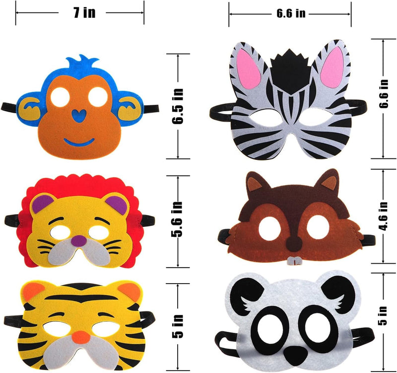 30 Pieces Felt Animal Masks for Kids Jungle Theme Party Favors Supplies …