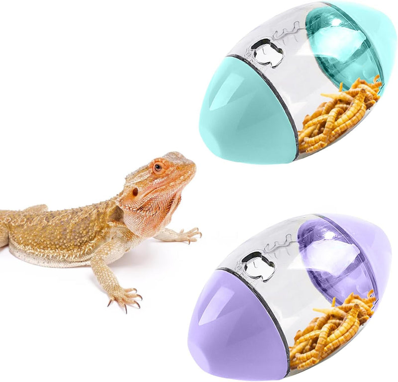 Bearded Dragon Toys Lizard Feeder Toys Reptile Enrichment Toys America Football Shape Toys for Bearded Dragon, Lizard, Gecko (2Pcs)