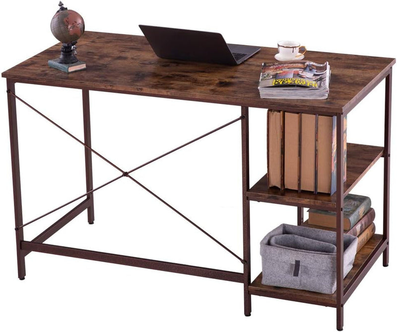 Computer Desk with Shelves,Writing Desk with Storage Shelves Study Table Office Desk with Shelves Workstation Home Office Desk(120 X 60 X 75Cm)