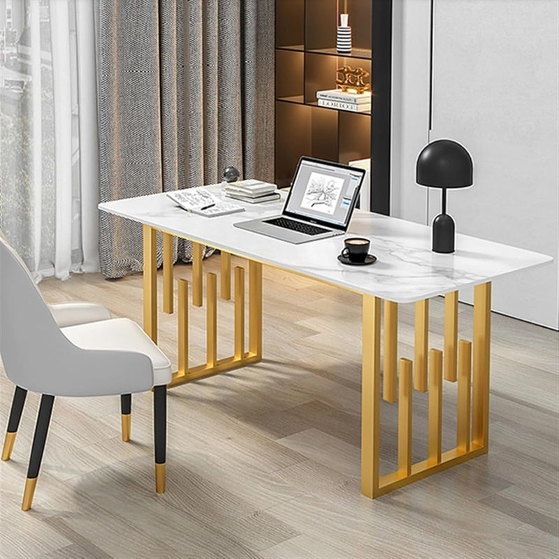 Computer Desk Side Table Marble Countertop Office Desk Home Study Computer Laptop Table Office Desk Computer Workstation Bedroom Study Table Gaming Desk Large Desk(Size:180Cm)