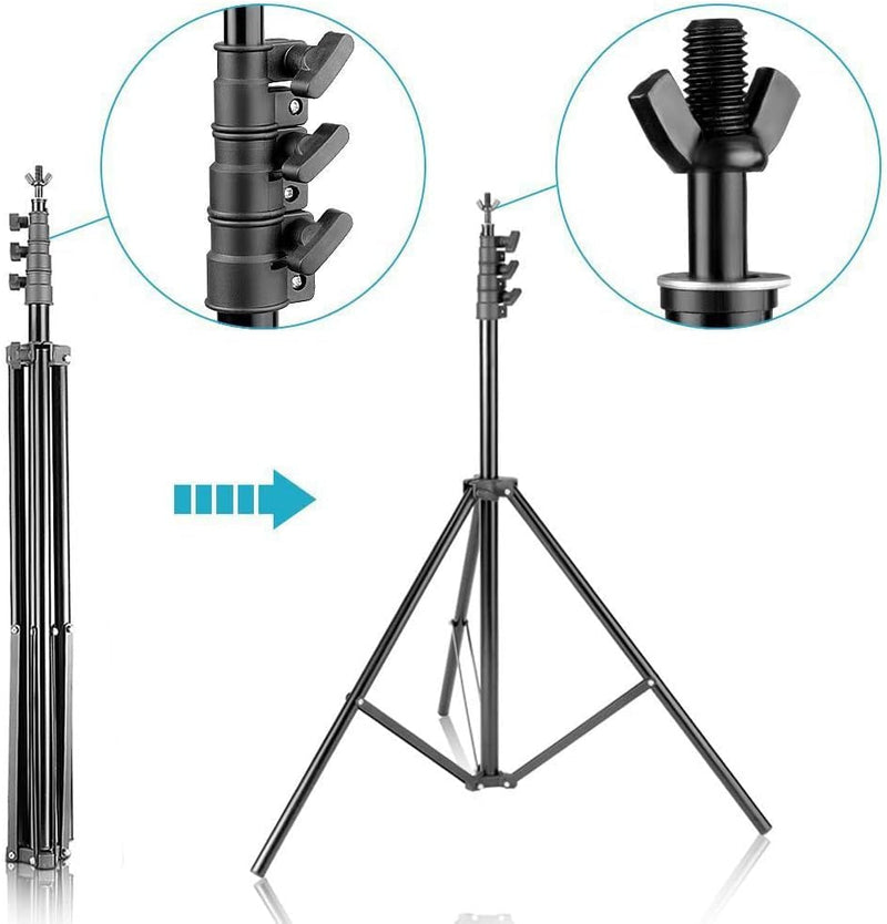 10Ft X 8.5Ft Adjustable Photography Backdrop Support System Photo Video Studio Muslin Background Stand Kit with Carry Bag