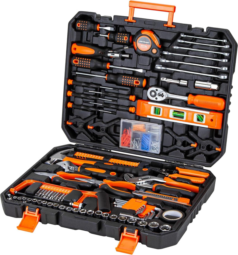 CARTMAN 238 Piece Socket Wrench Auto Repair Tool Combination Package Mixed General Household Hand Tool Set Tool Kit with Plastic Toolbox Storage Case