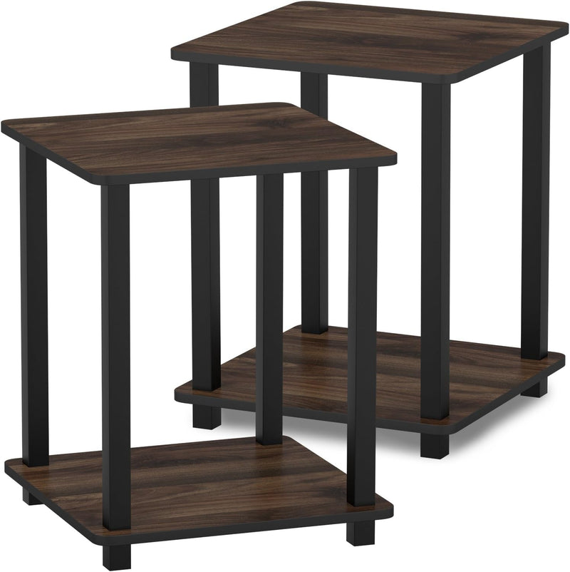 Furinno Simplistic Lot de 2 tables d'appoint, lot de 2, pin ambré/noir