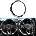 Car Steering Wheel Cover, Microfiber PU Leather Elastic Carbon Fiber Auto Steering Wheel Protector, 15 Inch Breathable Anti-Slip for Women Men, Car Interior Accessories for Most Cars (Black/Red)