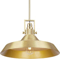 Darkaway 11.8Inch Industrial Pendant Light Fixtures Ceiling Hanging with Dome Metal Shade, Brass Gold Pendant Light for Kitchen Island Lighting Hanging Lamp Adjustable Height (2 Pack, Medium)