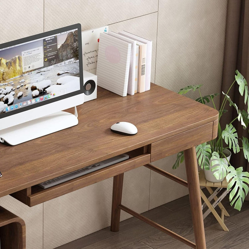 Computer Desk Stable Wooden Desktop PC Desk with Lockers, Drawers and Keyboard Tray Modern Home Working Study Table Scalable Study Room Workstation Home Office Desks