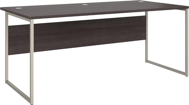 Bush Business Furniture Hybrid Computer Desk with Metal Legs, 6 Foot Office Table for Home and Professional Workspace, 72W X 36D, Black Walnut