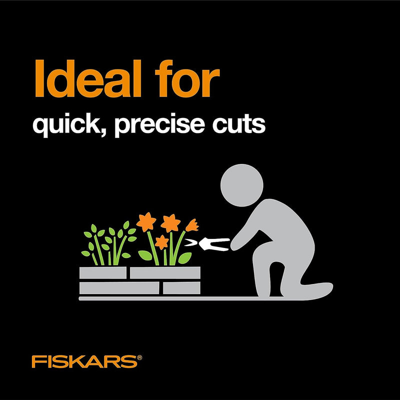 Fiskars Pruning Snips - 6" Garden Shears with Comfort Grip and Spring Action - Sharp and Precise Non-Stick Steel Blades - Quality Pruning Shears for Plants in Grow Tents and Hydroponics - 2 Pack