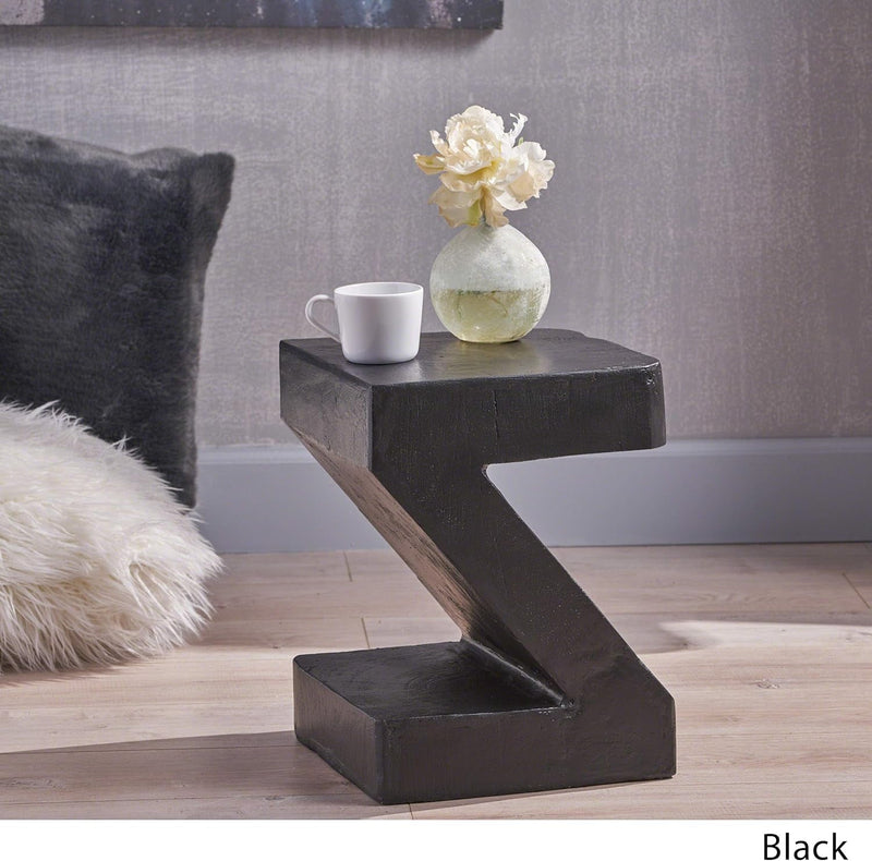 Christopher Knight Home Ligia Light-Weight Concrete Accent Table, Black