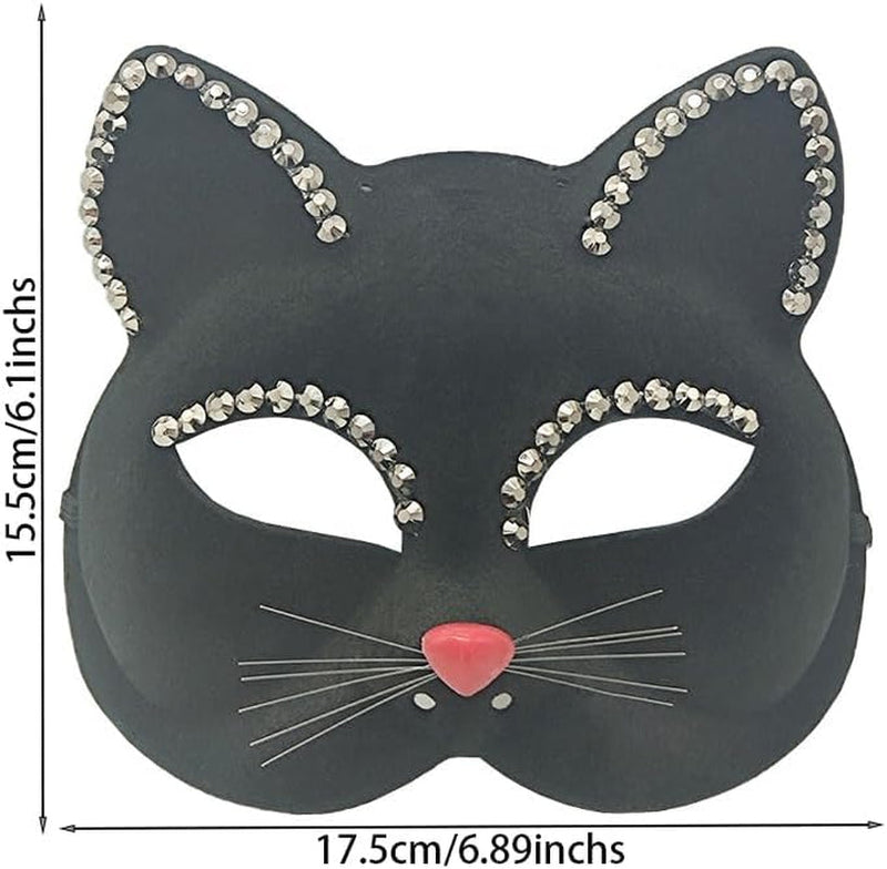 1Pcs Halloween Realistic Cat Masks Animal Cat Mask for Halloween Christmas Easter Novelty Costume Party Accessory