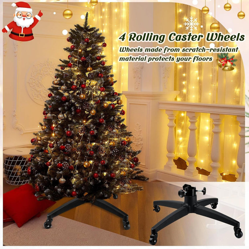 Christmas Tree Stand for up to 9.8 Feet Tall Adjustable Artificial Tree Stand Base with Casters Tree Holder for Xmas Home Decoration Fit Fake Trees