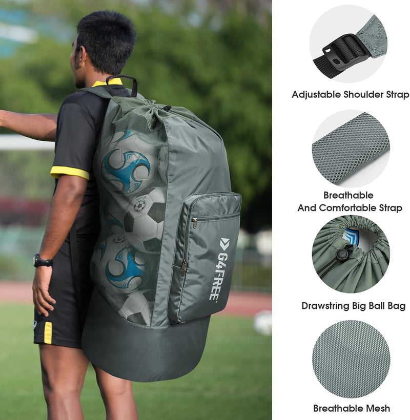 G4Free Extra Large Mesh Ball Bag Soccer Ball Bag Basketball Bag Football Bag Equipment Large Storage Carry Bag Volleyball Bag for Soccer Basketball Football Volleyball Swim