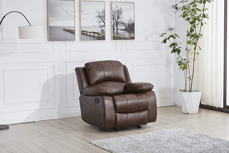 Betsy Furniture Bonded Leather Reclining Loveseat in Multiple Colors, 8018 (Brown, Loveseat)